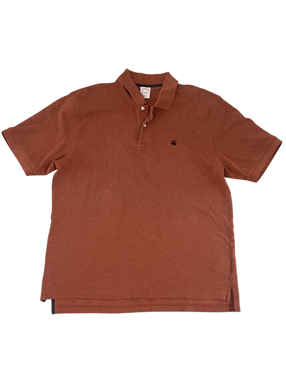 Brooks Brothers Polo Shirt Mens Large Orange Performance Cotton Original Fit